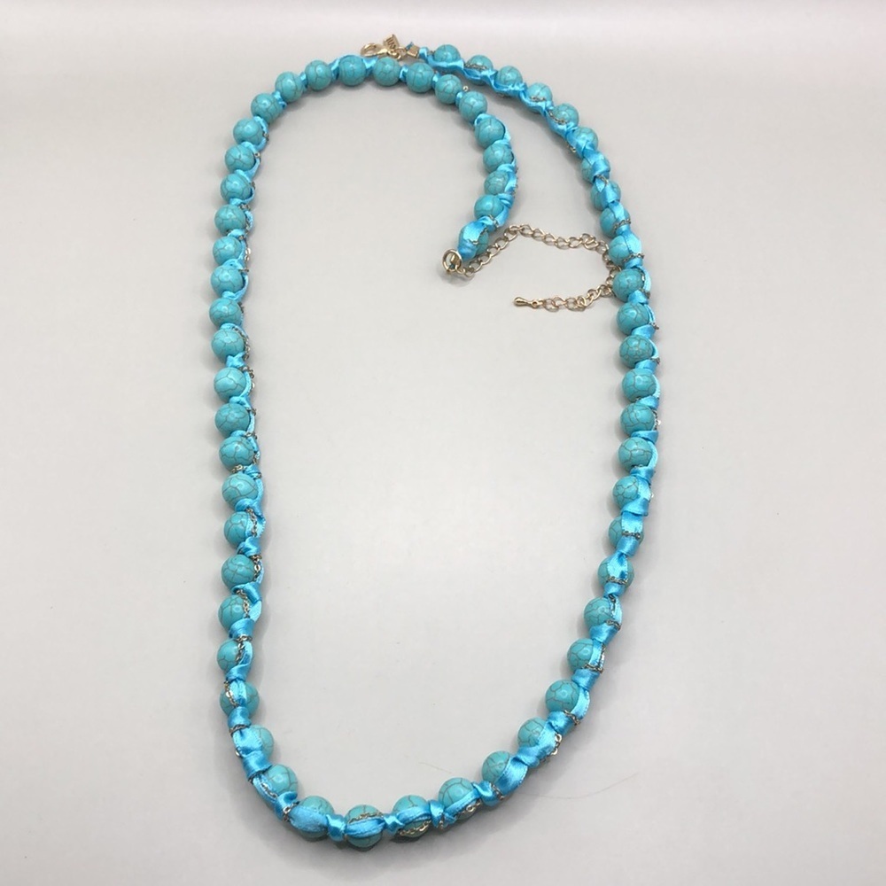 Curated bundle Chico's + Vivi Love turquoise look long necklaces + free bracelet - Picture 7 of 8